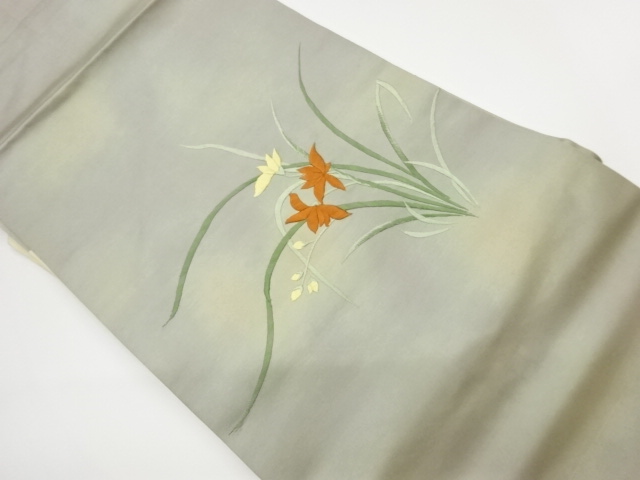 JAPANESE KIMONO / VINTAGE NAGOYA OBI / EMBROIDERY / FLOWERS